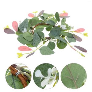 Guirlande de fleurs décoratives, couronne de pièce maîtresse de Table en feuilles d'eucalyptus artificielles