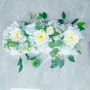 Fleurs décoratives mariage mariage bricolage de fleurs arrangement mural fournit des fournitures de soie d'hydrangea rose artificiel en ligne florale mariage arc en toile de fond