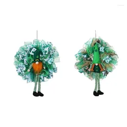 Fleurs décoratives Patrick's Day Wreath for Party Holiday Front Door Window Window Decor Home Decor