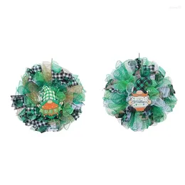 Decoratieve bloemen Patricks Day voordeurdecoraties Kunstmatige krans Patrick's Decor Drop