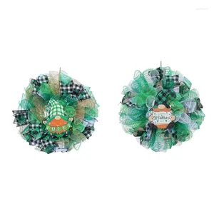 Decoratieve bloemen Patricks Day voordeurdecoraties Kunstmatige krans Patrick's Decor Drop