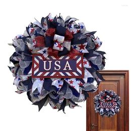 Decoratieve bloemen patriottische krans voor Independence Day deur Decor School Front Garden Labor