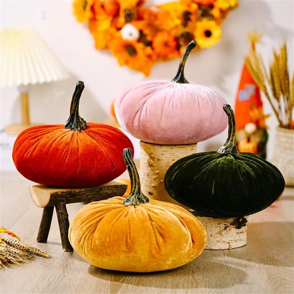 Patrón de flores decorativas Calabaza de simulación de terciopelo hecha a mano decorada con decoración de muñecas súper suave y delicada Habitación Juguete divertido