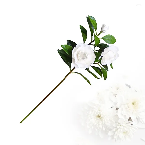 Fleurs décoratives Pc gardénia artificielle Simulation fleur Bouquets de mariage décor fête salon
