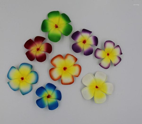 Fleurs décoratives PE mousse frangipanier 10 Pcs/lot Plumeria hawaïen fleur artificielle bricolage couronne coiffure décoration de fête de mariage