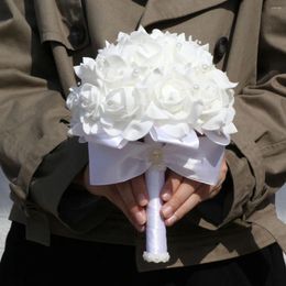 Decoratieve bloemen Pearl PE Flower Bruid Bouquet Wedding Foam Artificial Simulation Supplies