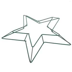 Guirlande de pentagramme de fleurs décoratives, anneaux en forme de cinq étoiles, cadre suspendu, décoration de fenêtre de magasin, fer suspendu