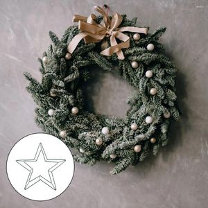 Decoratieve Bloemen Pentagram Slinger Krans Frame Voor Kerstmis DIY Festival Accessoire Metalen Ijzeren Ring Ster Ontwerp Hoepels Decor