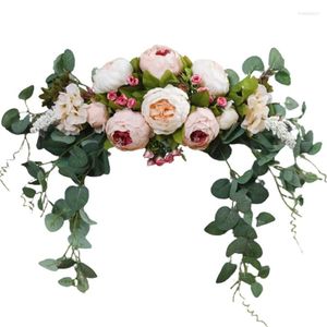 Guirlande de fleurs décoratives pivoines artificielles, arc de mariage, arrangement de couronne de linteau de porte, ornements muraux, fournitures de mariage