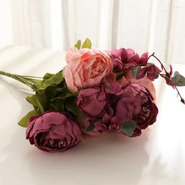 Fleurs décoratives pivoine noyau Simulation fleur décoration de la maison saint valentin Rose mariage main tenant détails accessoires