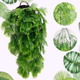 Fleurs décoratives feuilles de fougère persane vignes feuille de palmier artificielle simulée fausses plantes suspendues pour la maison salle de bain jardin décor de fête de mariage
