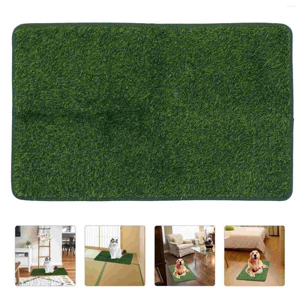 Alfombra decorativa para mascotas con flores, hierba falsa resistente al desgaste, almohadillas para orinar para cachorros, jaula de césped Artificial para perros pequeños