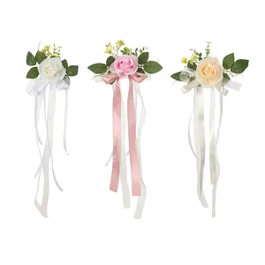 Decoratieve bloemen Pew For Chair Artificial Wedding Ceremony Aisle Decorations Party Betrokkenheid Verjaardag