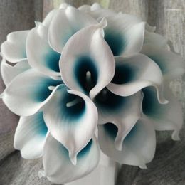 Decoratieve bloemen Picasso Calla Lily Bouquet 10 stengels pu real touch lelies voor bruidsboeket1