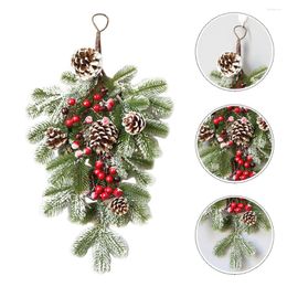 Fleurs décoratives cône en pin suspendu arbre artificiel guirlande de Noël de la porte de Noël.