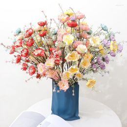 Fleurs décoratives Rose Papillon Fleur Artificielle Bouquet Pour La Décoration Intérieure De Noce Décoration Faux Intérieur DIY Vase Accessoires