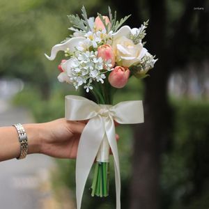 Fleurs décoratives série rose artificielle Calla Lily Bouquet Simulation fleur hybride événement fête mariage accessoire Festival ami cadeau