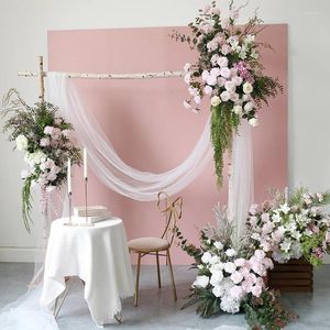 Flores decorativas serie rosa arco de arte rosa pieza central de boda bola de flores colgante El restaurante decoración de escenario