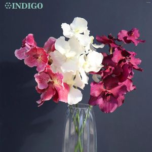 Decoratieve bloemen roze vanda orchidee 60 cm echte aanraking latex coating bloembladen grote maat bruiloft kunstmatige bloem bloemen evenement feest decoratie -