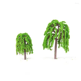 Flores decorativas Modelo de planta Modelo Greedery Varedería de plástico Rail Railway Willow 25 piezas 3D Decoración Pantalla Verde conveniente