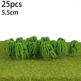 Decoratieve bloemen Plant Model Boom speelgoed Greenery Keuken Layout Plastic hars trein spoorweg wilg 25 pcs 3d decoratie groen handig