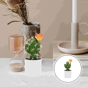 Decoratieve bloemen Plant Simulatie Cactus Cartoon Decor Desktop Plastic Ornament Fake Kleine Bonsai