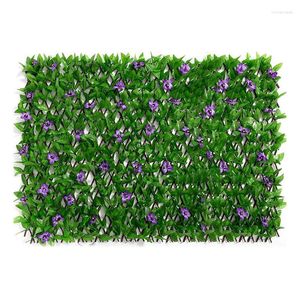 Fleurs décoratives Plantes Herbe Panneau mural Haie de buis Verdure Anti UV Décoration de jardin Clôture de confidentialité Écran de jardin Décor de mariage