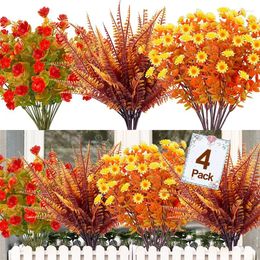 Fleurs décoratives en plastique artificiel faux Eucalyptus verdure plantes automne décoration arbuste plante pour cuisine fête maison jardin décor