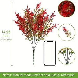 Fleurs décoratives plante artificielle plante artificielle branches réutilisables 6pcs UV résistants aux UV Plantes vertes de pin blanc résistant pour la maison