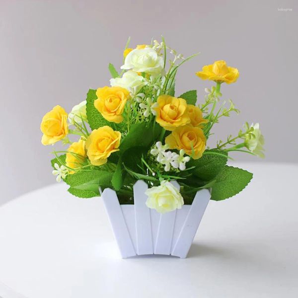 Pot de fleurs décoratives en plastique, plante artificielle, 6 couleurs, Durable, matériau de haute qualité, réaliste, longue durée d'utilisation, marque
