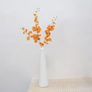 Fleurs décoratives Bouquet en plastique arrangement de florais dansant orange orange 1pc plantes artificielles ornements décoration de maison fausse