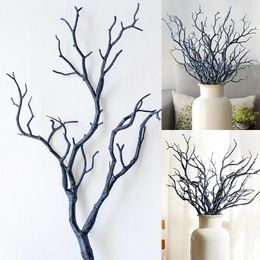 Fleurs décoratives branches en plastique artificiel faux arbre art simulation de feuille de feuille de plante à la maison décoration de boutique intérieure 35 cm table de mariage