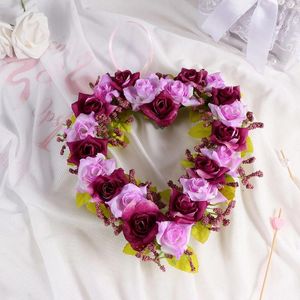 Flores decorativas de plástico perchas de plástico Garland Garland Wedding False Vintage Artificial Purple Golden Many