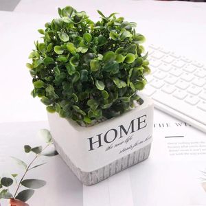 Decoratieve bloemen Plastic Hangende bruiloft Binnentuin Party El Garden Decoratie Grass Ball Artificial Plant Leave