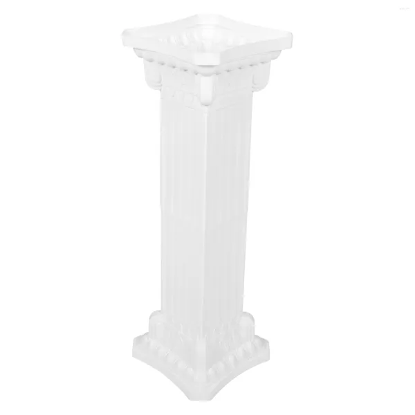 Fleurs décoratives Jardinières d'extérieur en plastique Colonne romaine Guidage routier Parure Guide Post 90x30cm Prop Statue artistique blanche Mariée