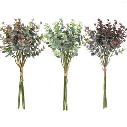 Decoratieve Bloemen Kunststof Plant Tak Stof Kunstmatige Eucalyptus Bladeren Ambachtelijke Bruidsboeket Bloemstuk Decor Tuin Vakantie