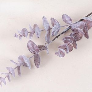 Fleurs décoratives en plastique Simulation plantes vertes feuilles violet branche d'eucalyptus maison jardin décor plante artificielle décoration de mariage