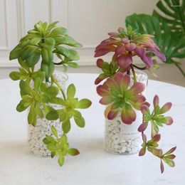Bouquet de plantes succulentes artificielles en plastique, fleurs décoratives, fausses plantes d'eucalyptus, artisanat floral, décoration de maison verte
