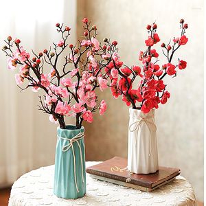 Fleurs décoratives fleurs de cerisier de prunier fleurs de soie artificielles Sakura Branches d'arbre maison Table salon décor bricolage décoration de mariage