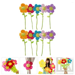 Fleurs décoratives en peluche fleur tournesol rideau jouet boucle en peluche pliable Bouquet marguerite embrasses cravates enfants jouets tiges de cravate artificielles