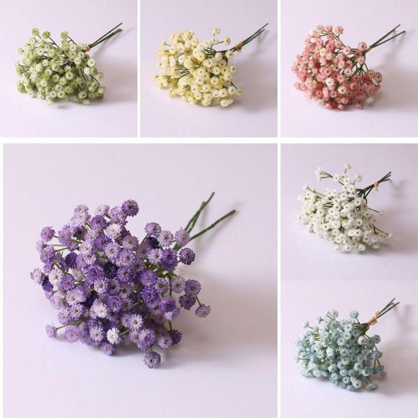 Fleurs décoratives Po Props Arrangement de fleurs Petite marguerite Faux plantes artificielles Gypsophile