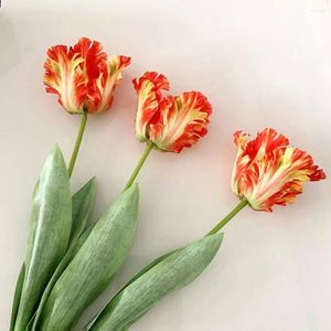 Fleurs décoratives accessoires de photographie Vase élégant bricolage pour la maison fête Bouquet de mariage fausse fleur artificielle perroquet tulipe décoration de Table