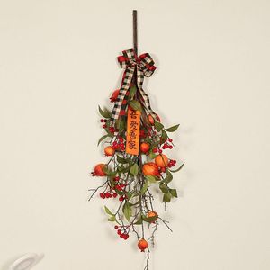 Decoratieve Bloemen Granaatappel Teardrop Swag Krans Kunstmatige Winter Boom Takken Garland Voor Lente Festival Jaarfeest Boerderij Decor