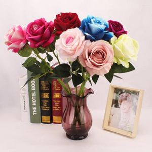 Decoratieve bloemen Pot Artificial Rose Flower Latex Real Bridal Wedding Bouquet Home Decor Invouwbare boog