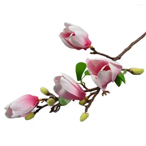 Fleurs décoratives Practical Artificial Flower Magnolia Orchid for Wedding Denudata Simulation Real Touch