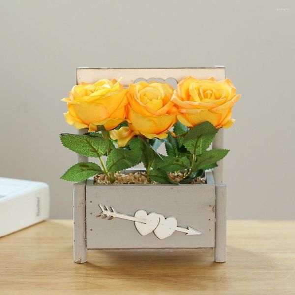 Fleurs décoratives pratique réaliste à la recherche d'une fabrication exquise Bonsaï artificiel Célébration de mariage Simulation Fleur en pot