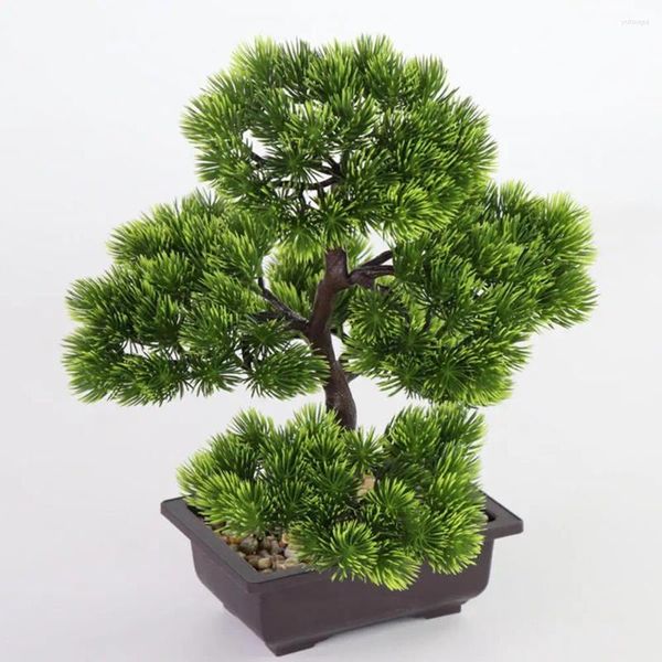 Flores decorativas prácticas simulan maceta planta ornamental ecológica bonito bonsái artificial exquisito
