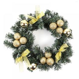 Flores decorativas Premit Lit Artificial Christmas Wreath |Flock con decoraciones mixtas y hojas de falsa de corona minimalista