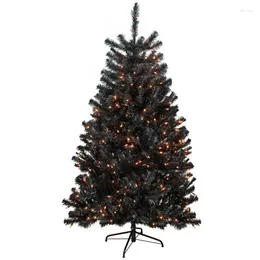Fleurs décoratives pré-éclairées à incandescence noire noble épicéa artificiel Halloween arbre de Noël 6' cerceau guirlande table mini couronne Aros Para