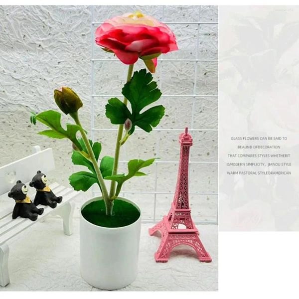 Fleurs décoratives Plantes de fleurs en pot artificielles premium pour décoration intérieure ornements de bonsaï colorés chambre chambre jardin fausse